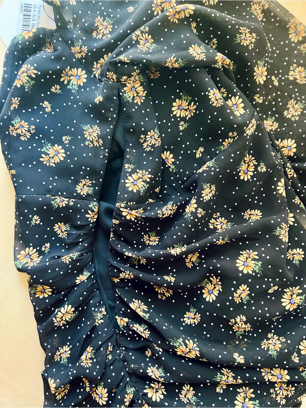 Princess Polly Black Sunflower Parvati Mini Dress with Sheer Balloon Sleeves - Picture 11 of 13